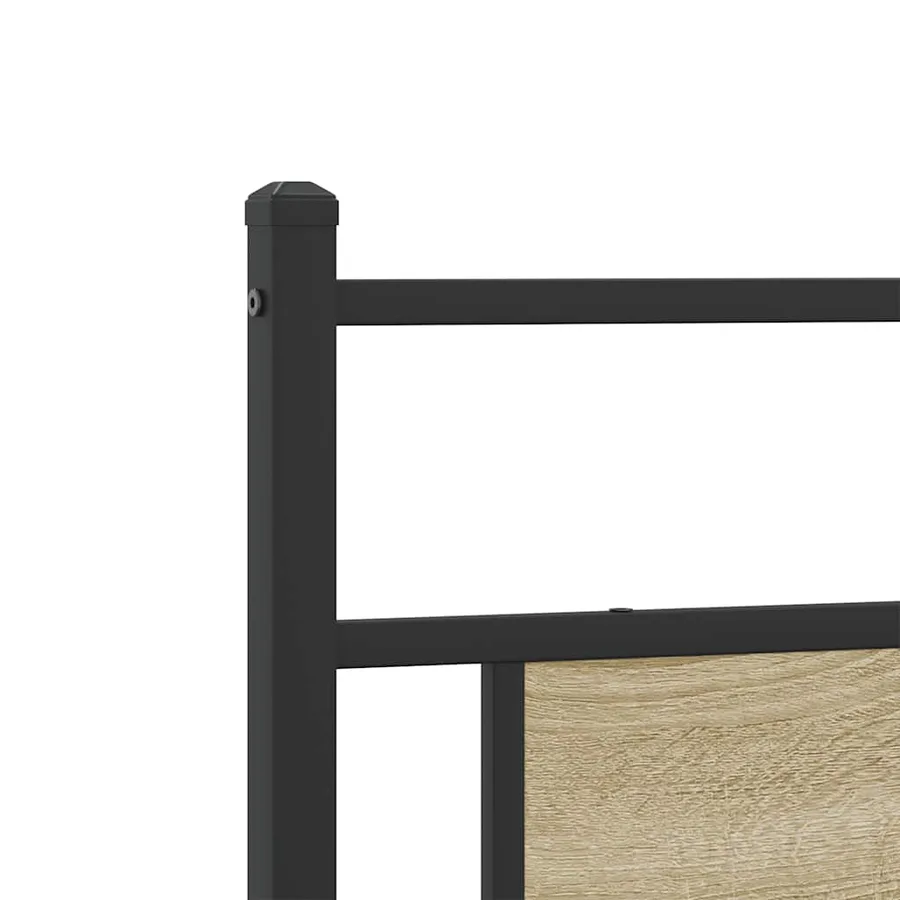 Cadre de lit en métal sans matelas chêne sonoma 200x200 cm - 9