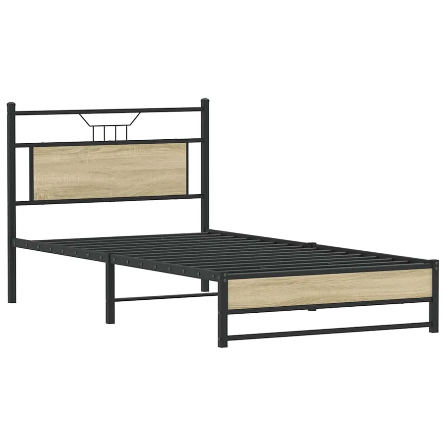Cadre de lit sans matelas chêne sonoma 107x203 cm - 3