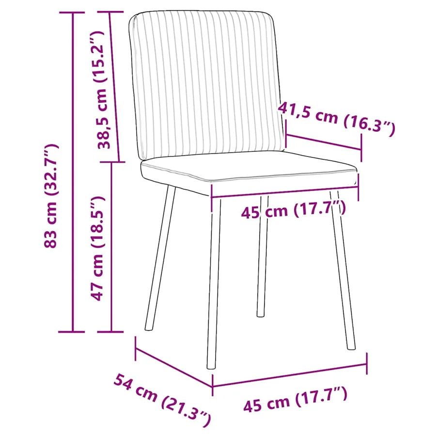 Chaises à manger lot de 4 Noir Velours - 9