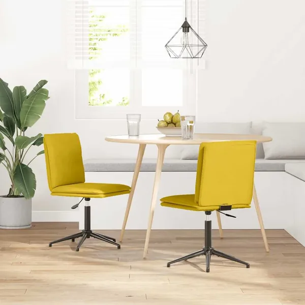 Chaises à manger lot de 2 Jaune Velours