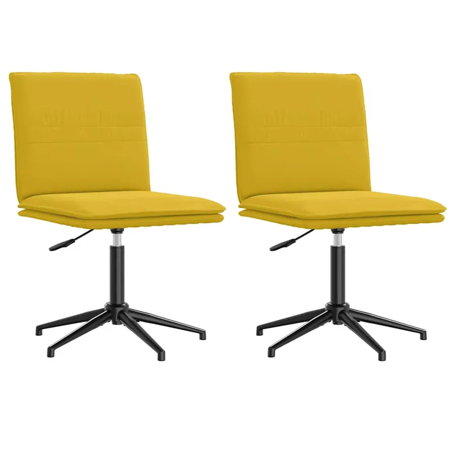 Chaises à manger lot de 2 Jaune Velours - 2