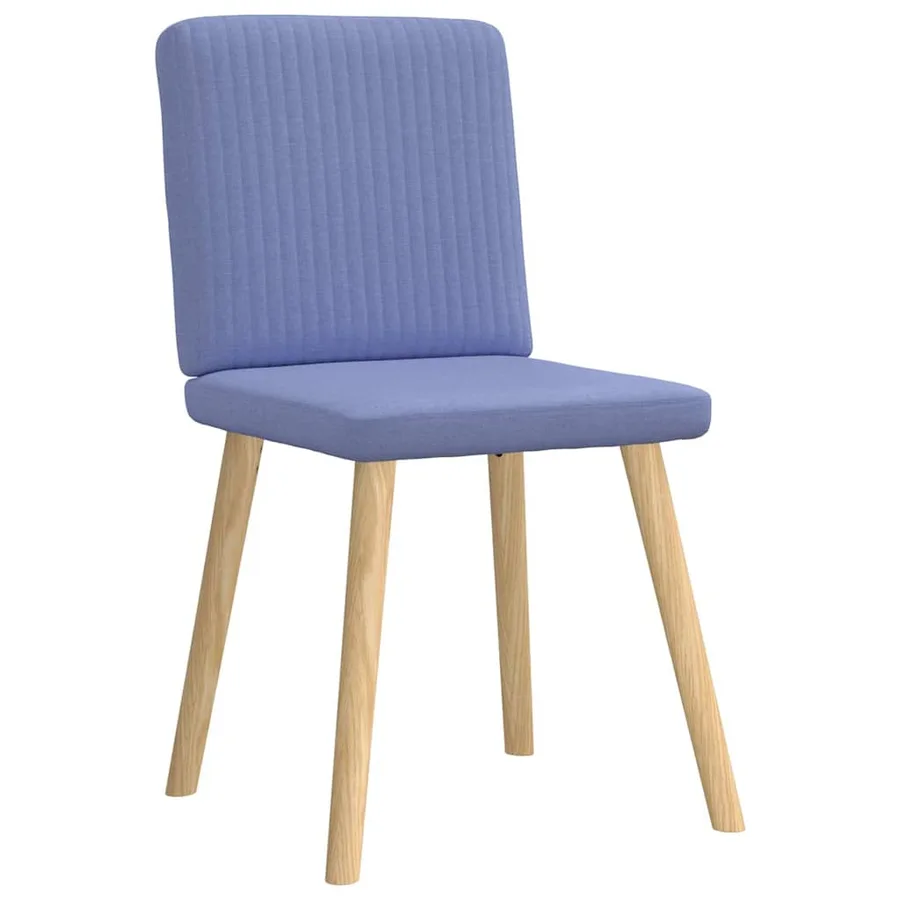 Chaises à manger lot de 6 bleu jean tissu - 3