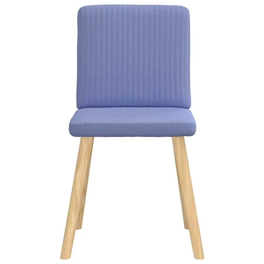 Chaises à manger lot de 6 bleu jean tissu - 4