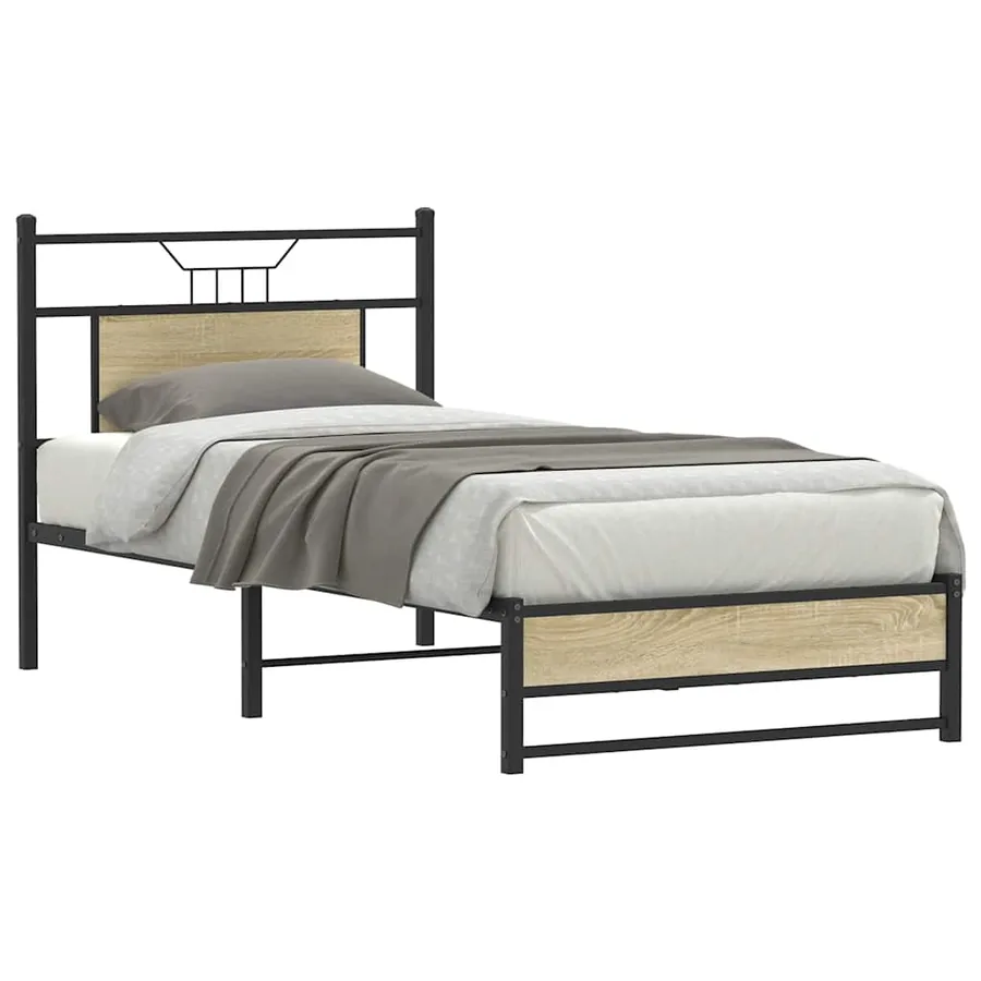 Cadre de lit sans matelas chêne sonoma 80x200 cm - 2