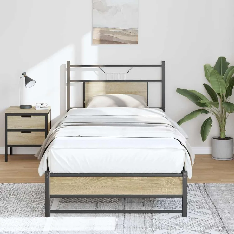 Cadre de lit sans matelas chêne sonoma 80x200 cm - 4