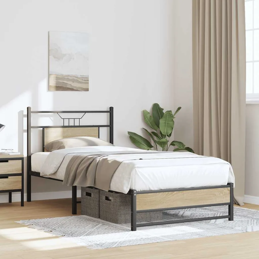 Cadre de lit sans matelas chêne sonoma 80x200 cm - 5
