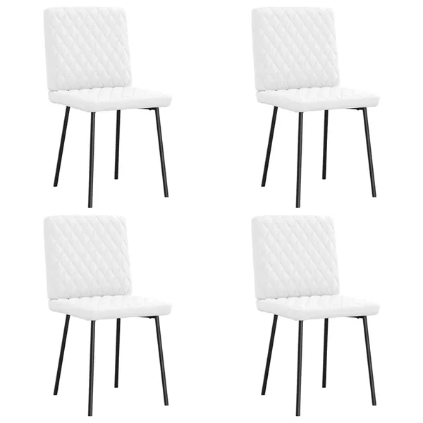 Chaises à manger lot de 4 blanc similicuir