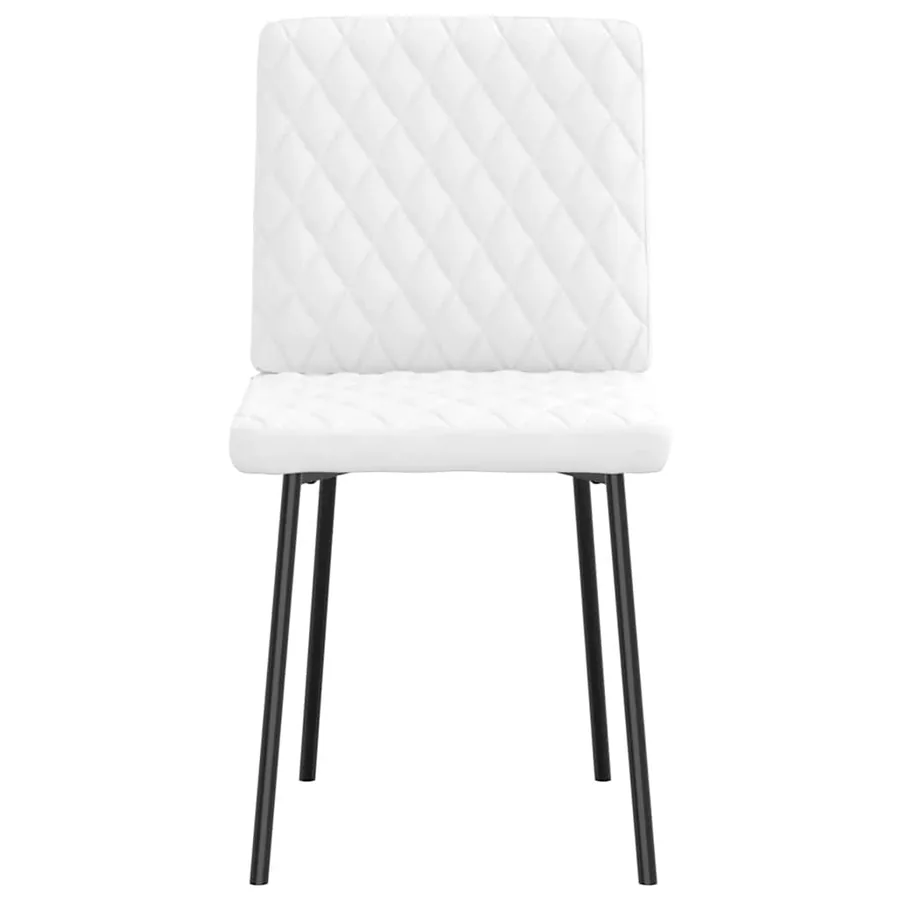 Chaises à manger lot de 4 blanc similicuir - 4