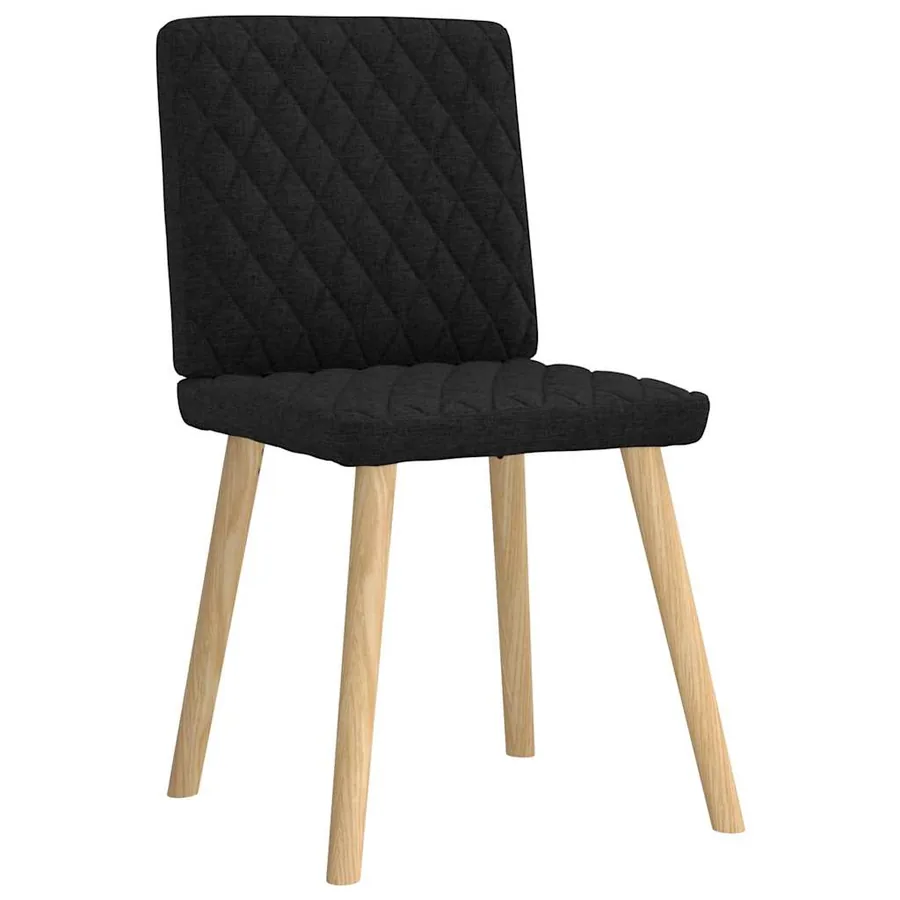 Chaises à manger lot de 6 noir tissu - 4