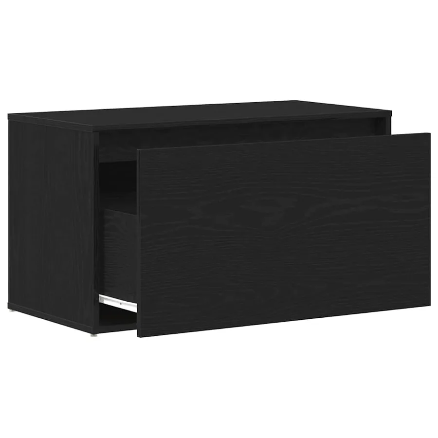 Banc d'entrée Chêne noir 80 x 40 x 45 cm Bois d'ingénierie - 5