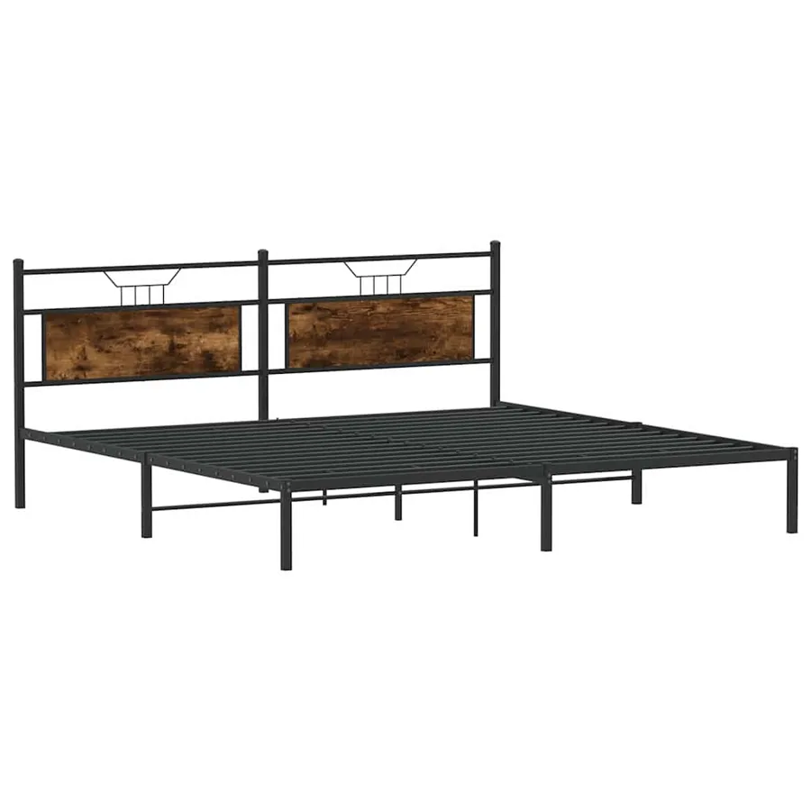 Cadre de lit sans matelas chêne fumé 200x200 cm bois ingénierie - 5