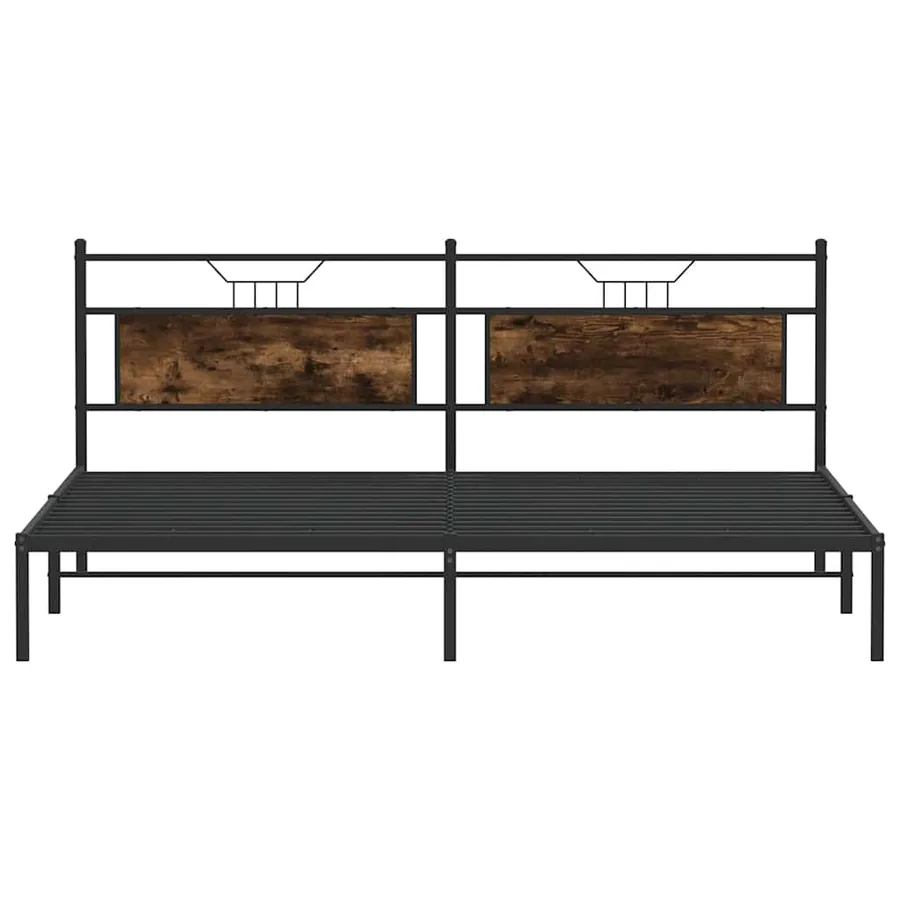 Cadre de lit sans matelas chêne fumé 200x200 cm bois ingénierie - 6