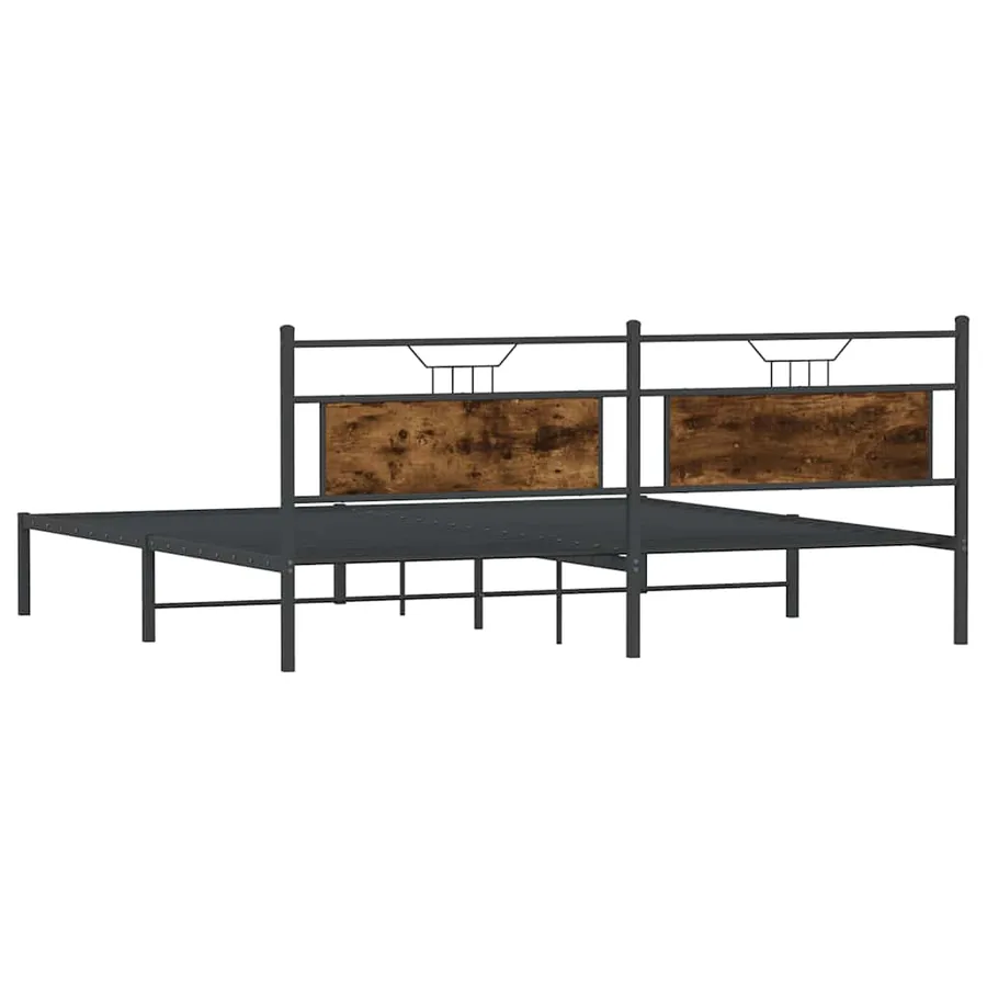 Cadre de lit sans matelas chêne fumé 200x200 cm bois ingénierie - 8