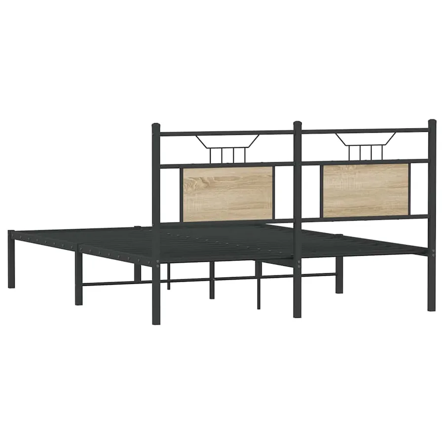 Cadre de lit sans matelas chêne sonoma 140x190 cm - 8
