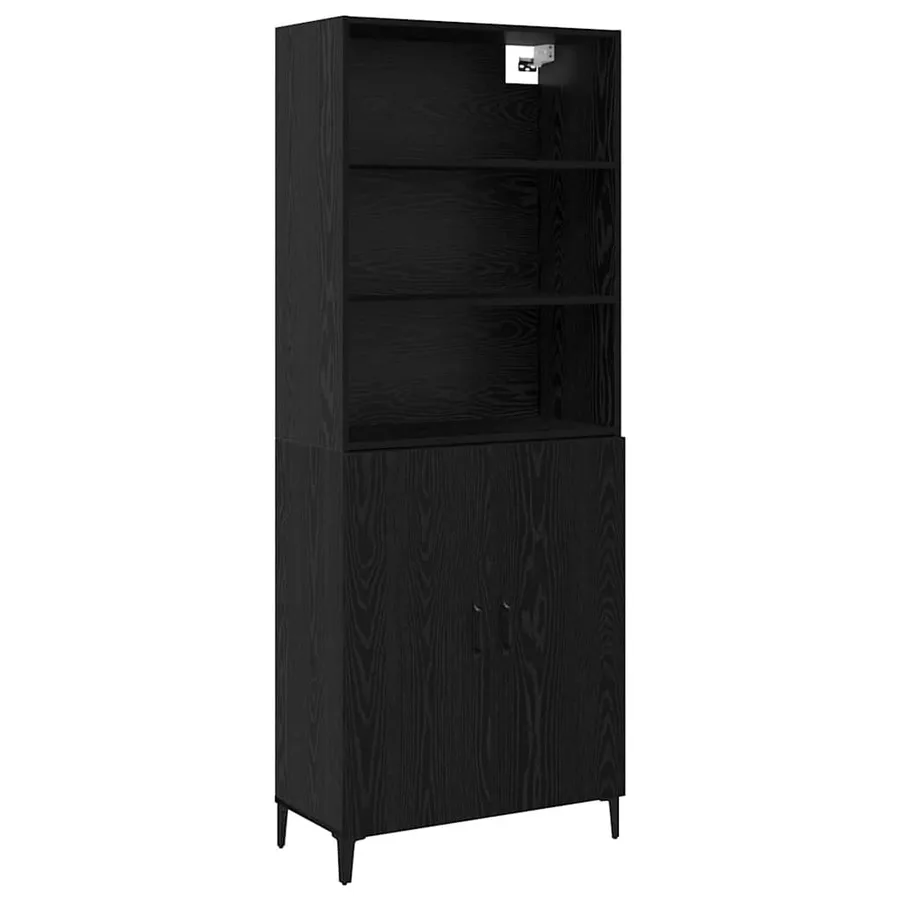 Haut Armoire Chêne noir 69,5 x 32,5 x 180 cm Bois d'ingénierie - 2