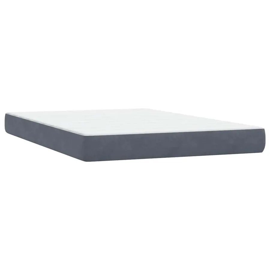 Sommier à lattes de lit et matelas et LED gris foncé 160x220cm velours - 8