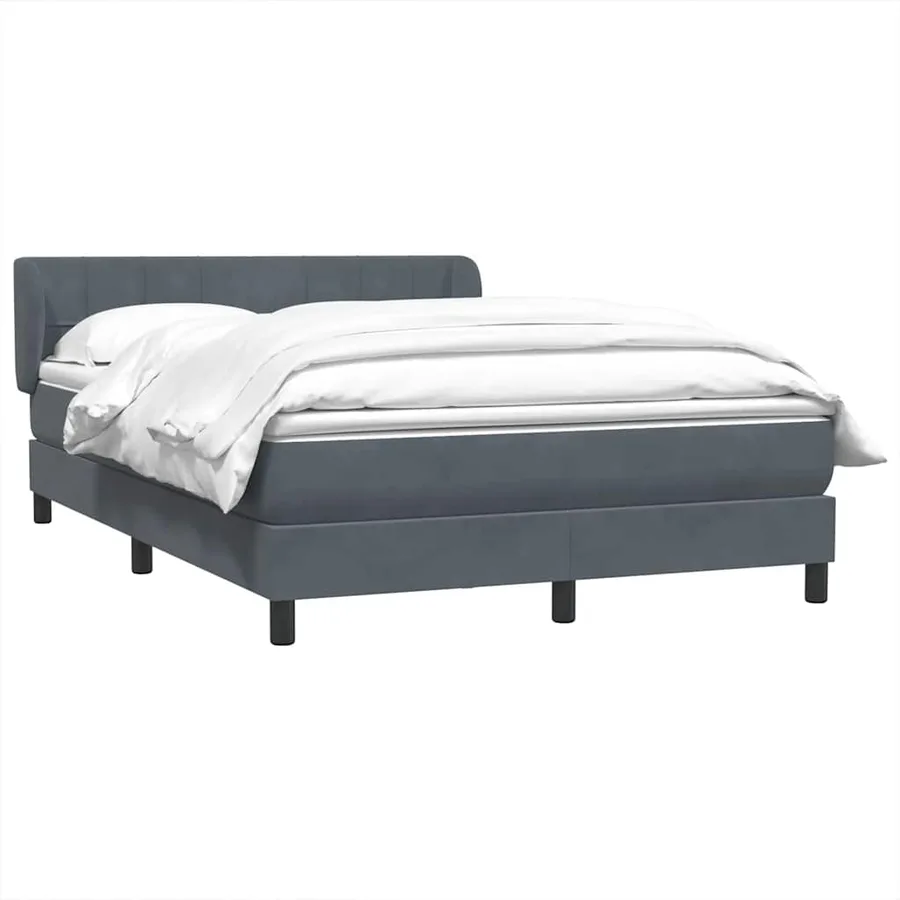 Sommier à lattes de lit et matelas gris foncé 160x220cm velours - 3