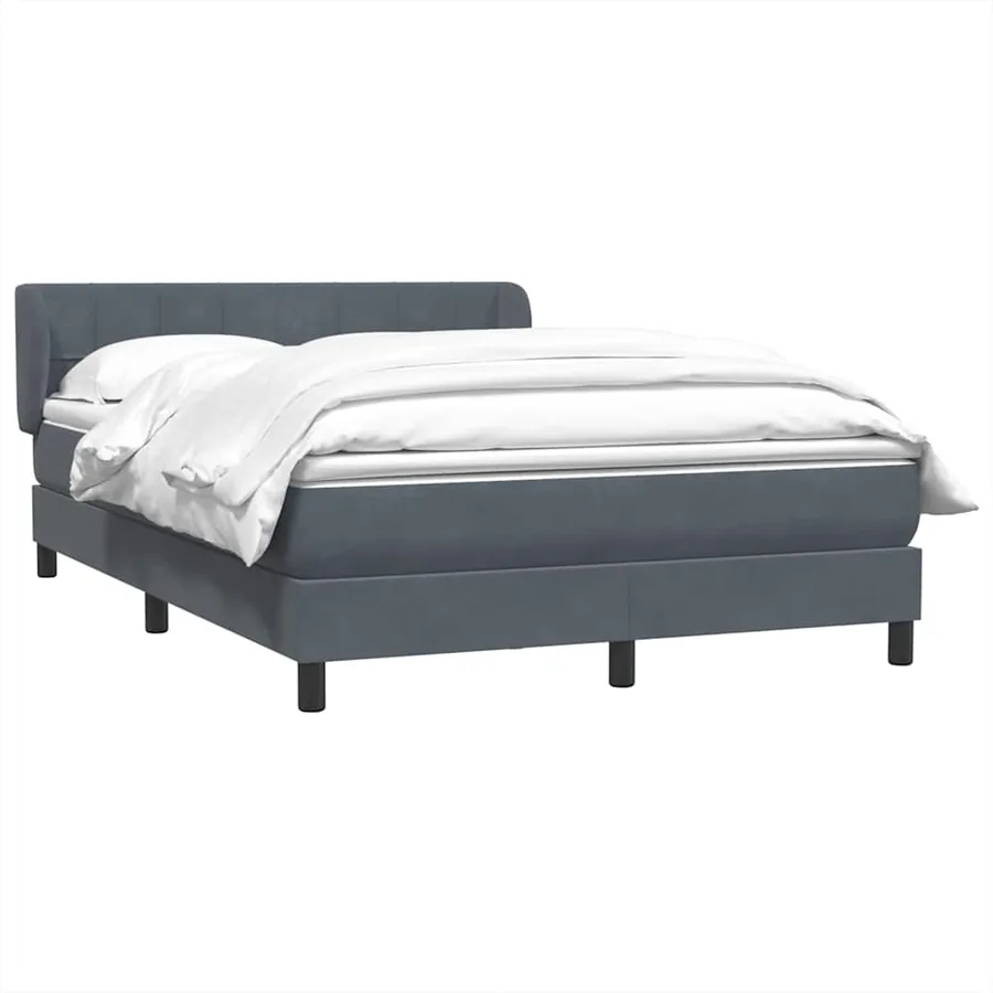 Sommier à lattes de lit et matelas gris foncé 160x210cm velours - 3