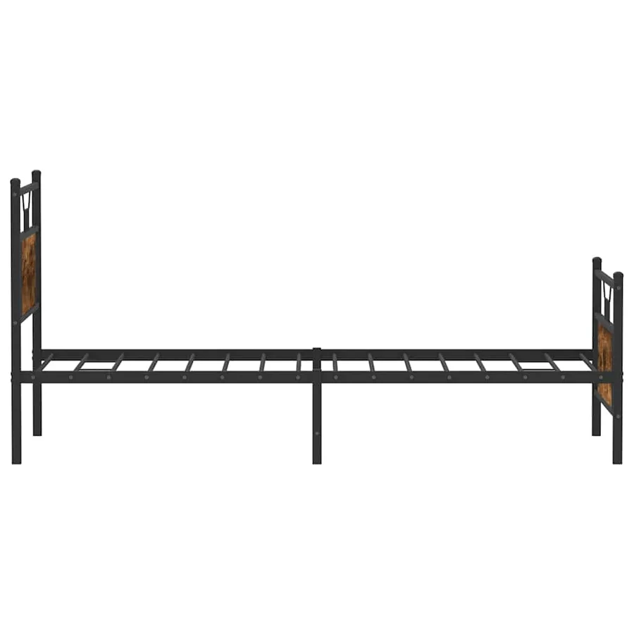 Cadre de lit sans matelas chêne fumé 80x200cm bois d'ingénierie - 7