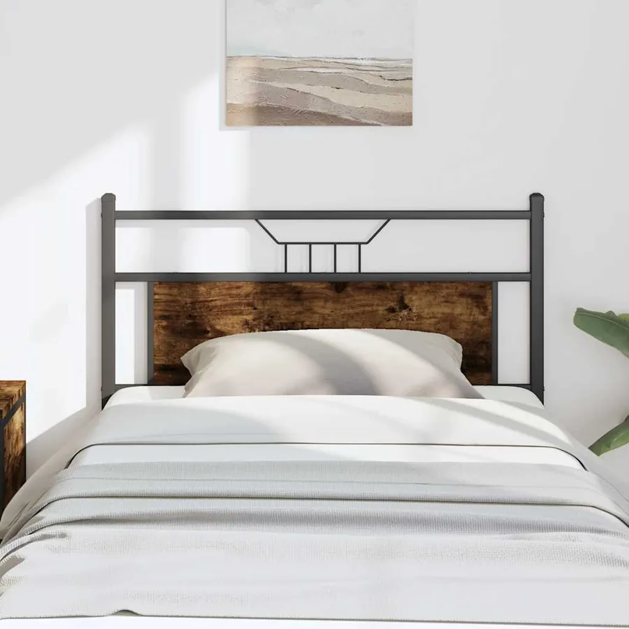 Tête de lit de remplacement chêne fumé 107 cm bois d'ingénierie et acier