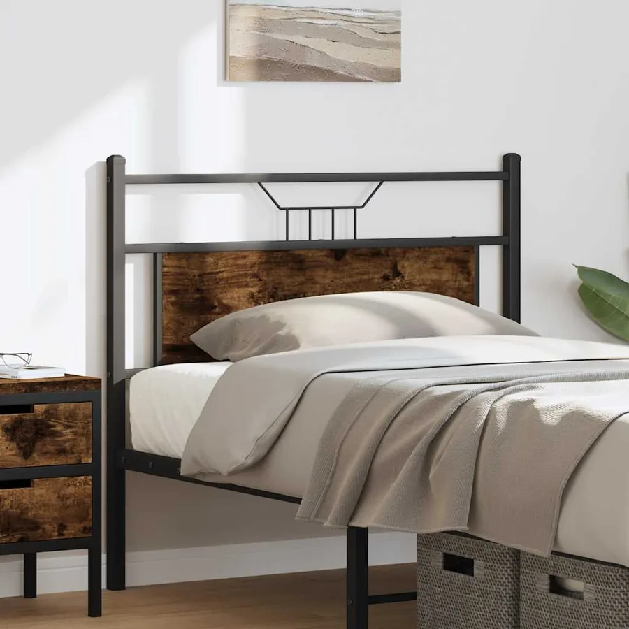 Tête de lit de remplacement chêne fumé 107 cm bois d'ingénierie et acier - 3