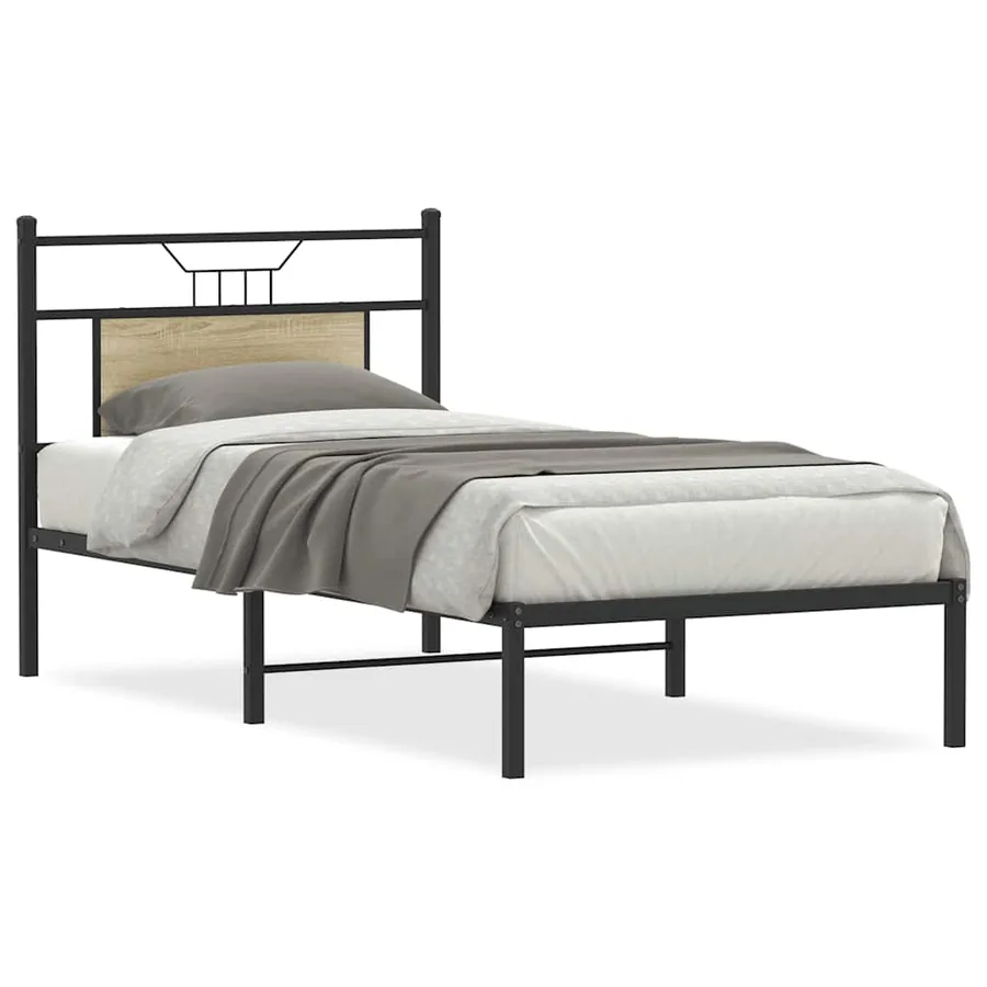 Cadre de lit sans matelas chêne sonoma 90x190 cm - 2