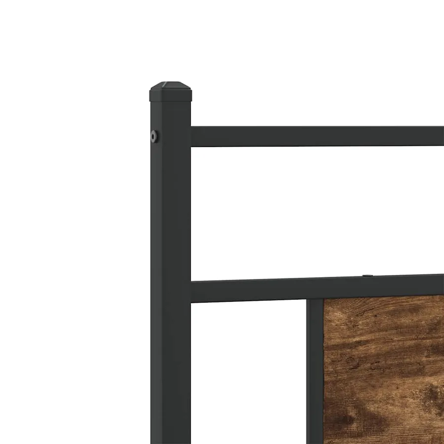 Cadre de lit sans matelas chêne fumé 75x190cm bois d'ingénierie - 9
