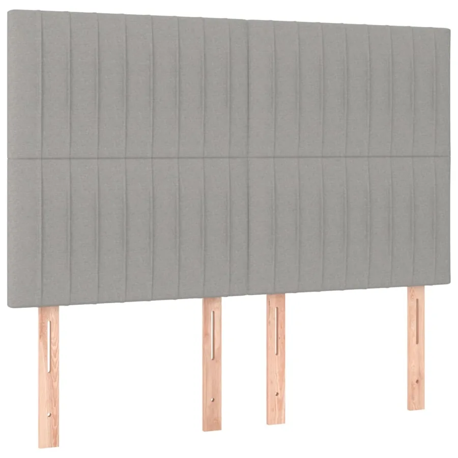 Sommier à lattes de lit avec matelas Gris clair 140x190cm Tissu - 5
