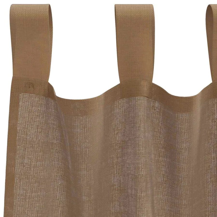 Rideaux en voile avec boucles 2 pcs marron clair 140x260 cm - 5