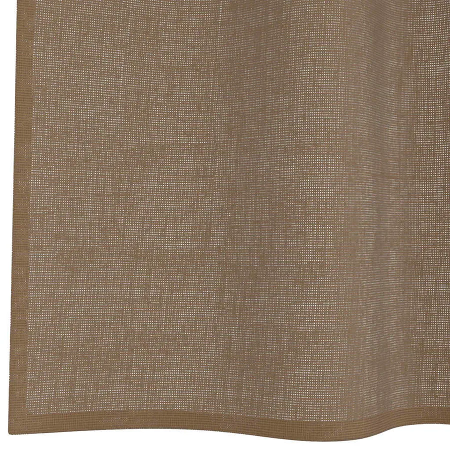 Rideaux en voile avec boucles 2 pcs marron clair 140x260 cm - 6