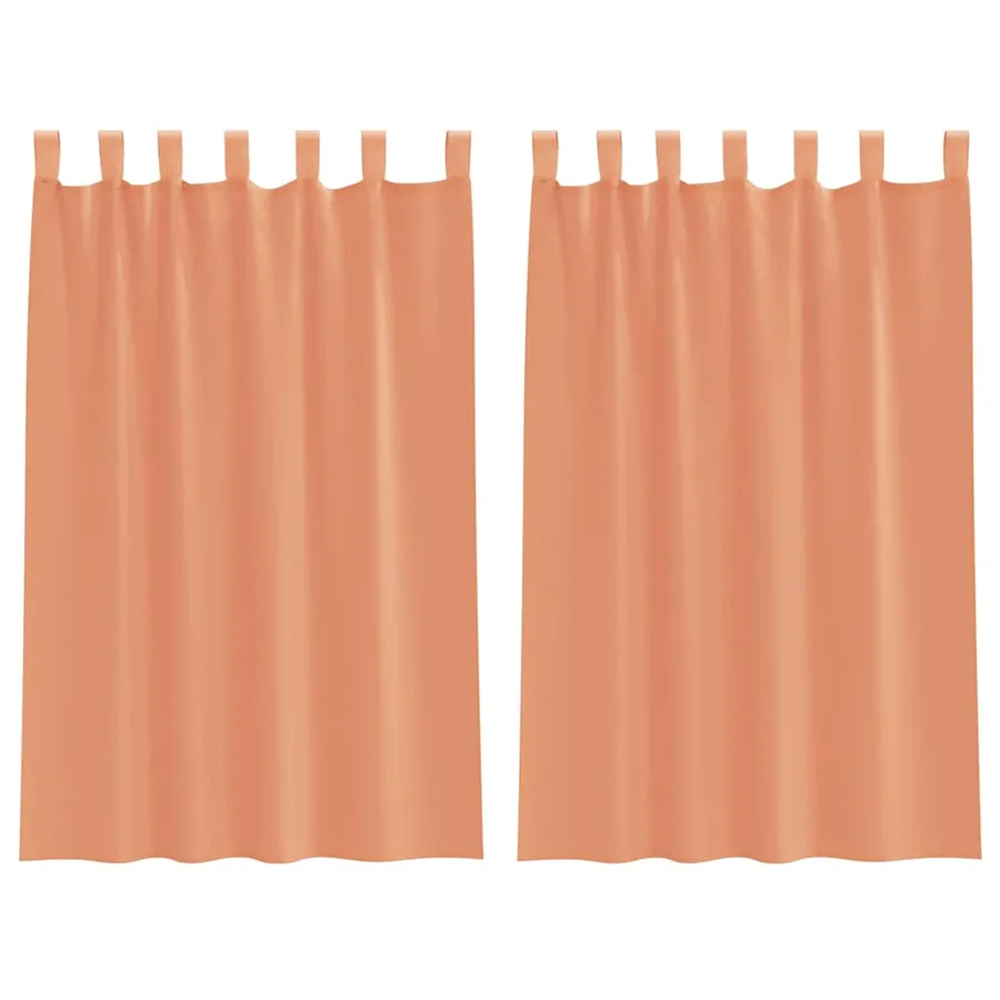 Rideaux en voile avec boucles 2 pcs terre cuite 140x175 cm - 2