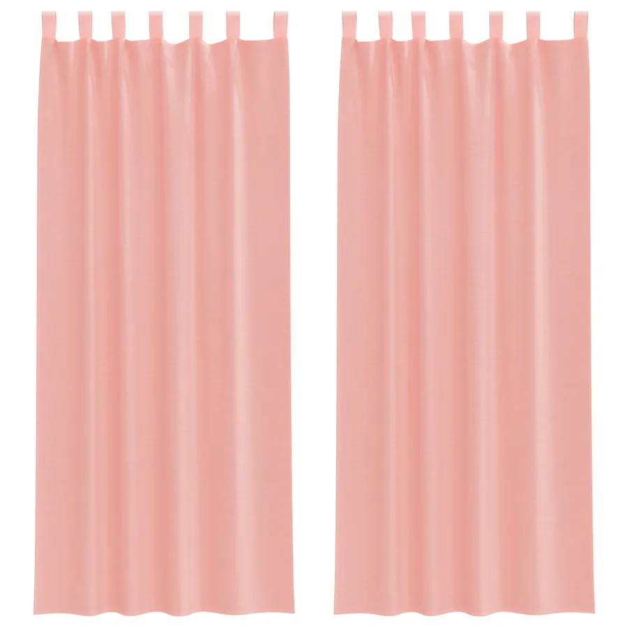 Rideaux en voile avec boucles 2 pcs rose 140x260 cm - 2