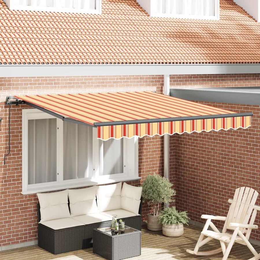 Auvent rétractable Jaune et Orange 350 x 250 cm