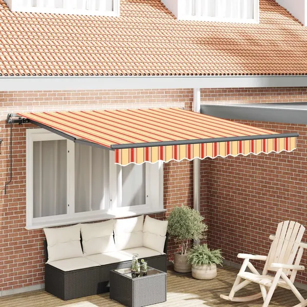 Auvent rétractable Jaune et Orange 350 x 250 cm