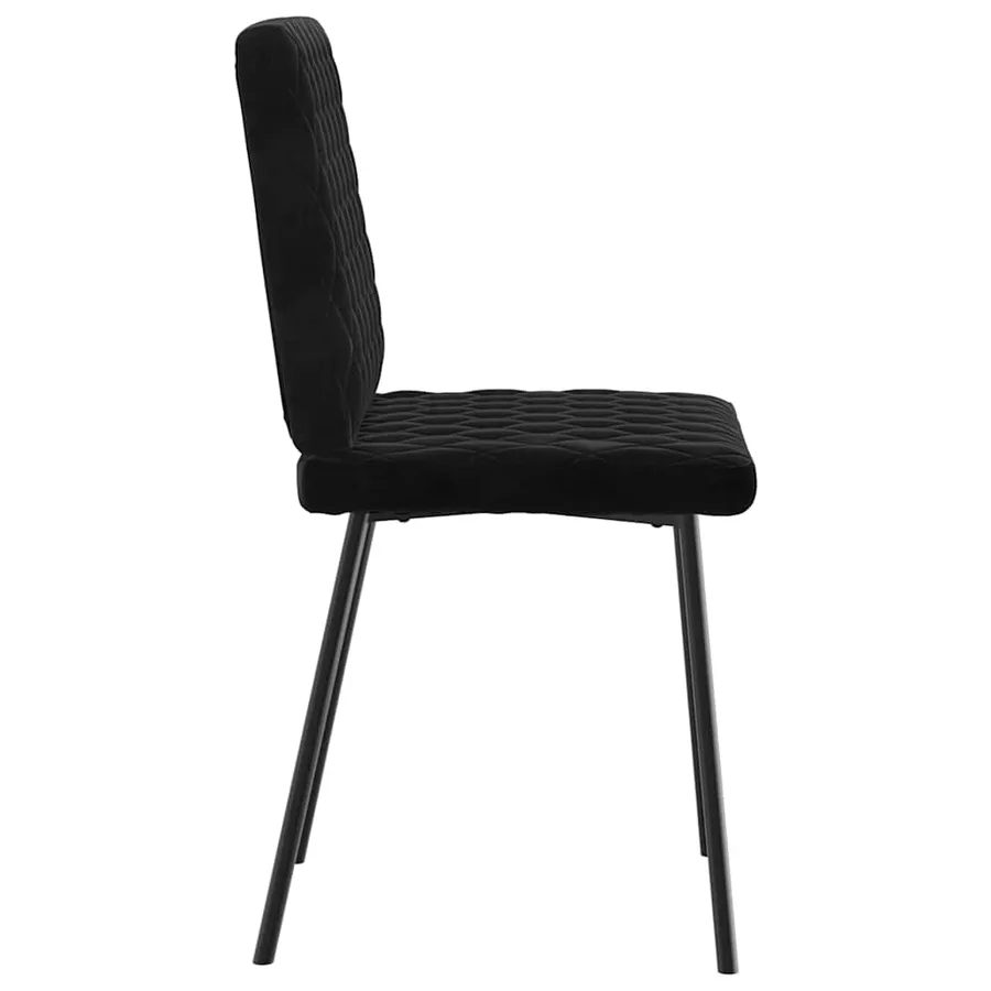 Chaises à manger lot de 6 noir velours - 5