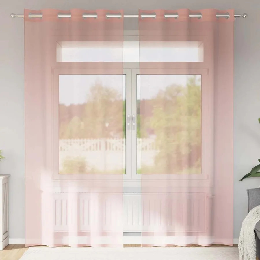 Rideaux en voile avec œillets 2 pcs rose 140x245 cm
