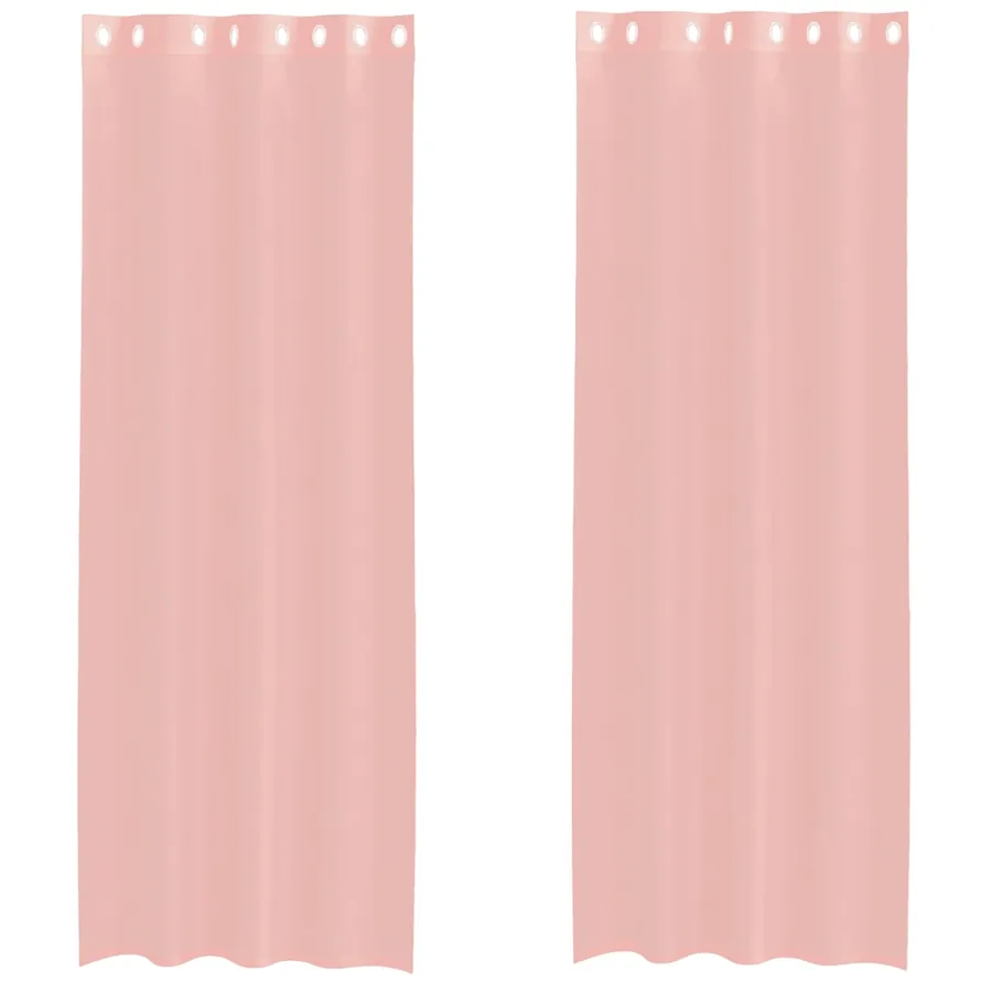 Rideaux en voile avec œillets 2 pcs rose 140 x 300 cm - 2