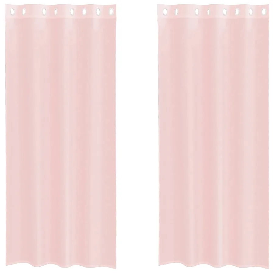 Rideaux en voile avec œillets 2 pcs rose clair 140x225 cm - 2