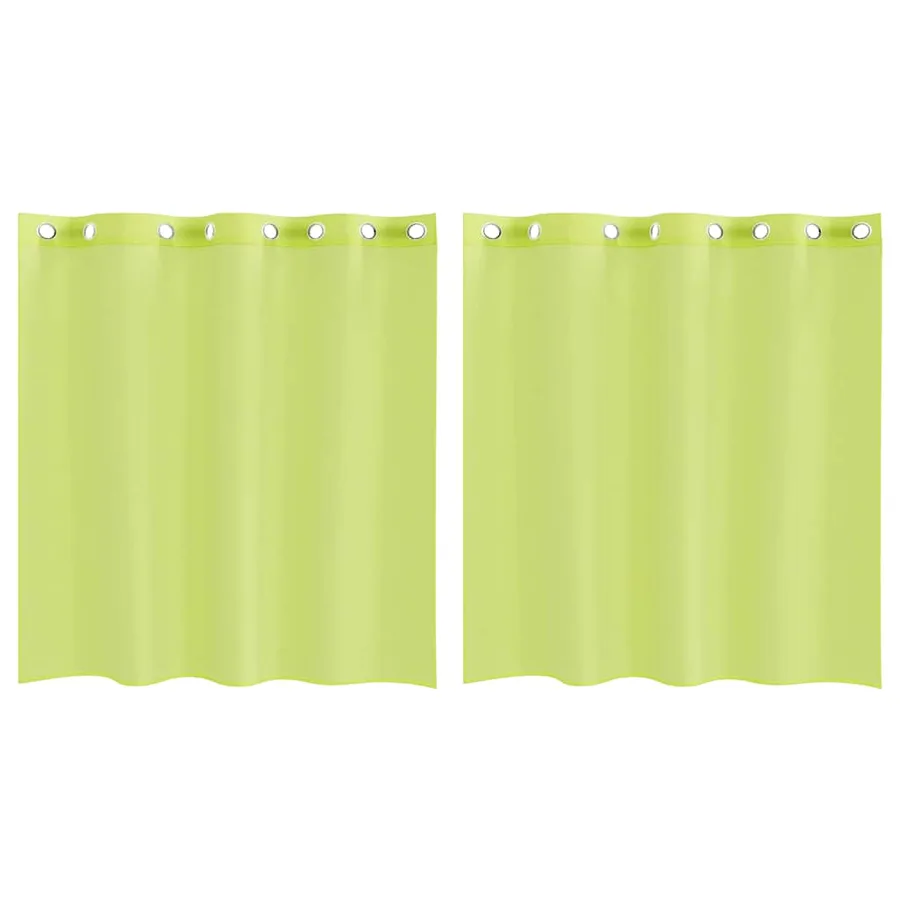 Rideaux en voile avec œillets 2 pcs vert pomme 140x140 cm - 2