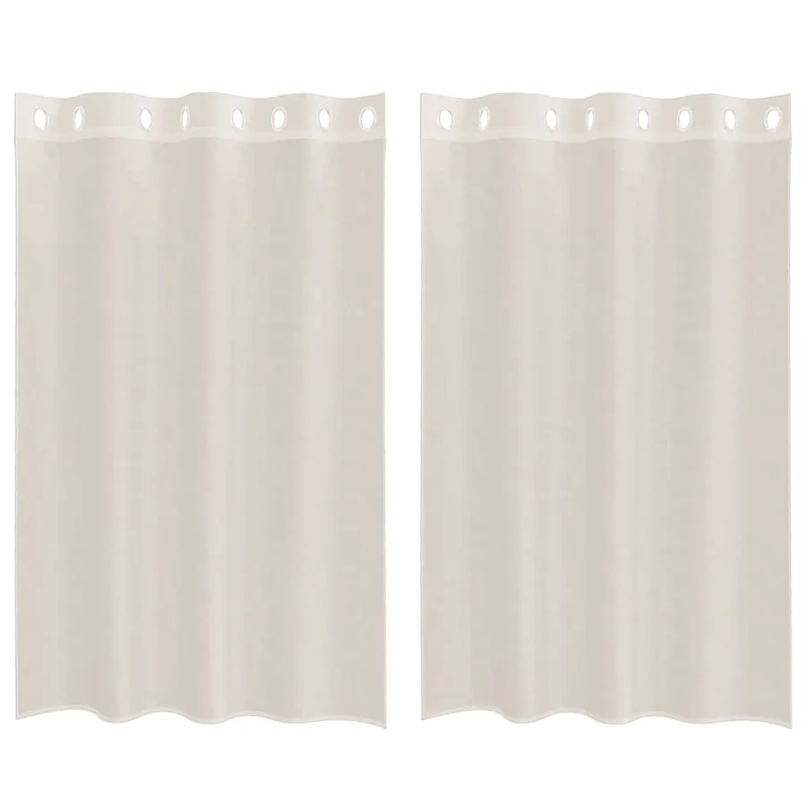 Rideaux en voile avec œillets 2 pcs crème 140x175 cm - 2