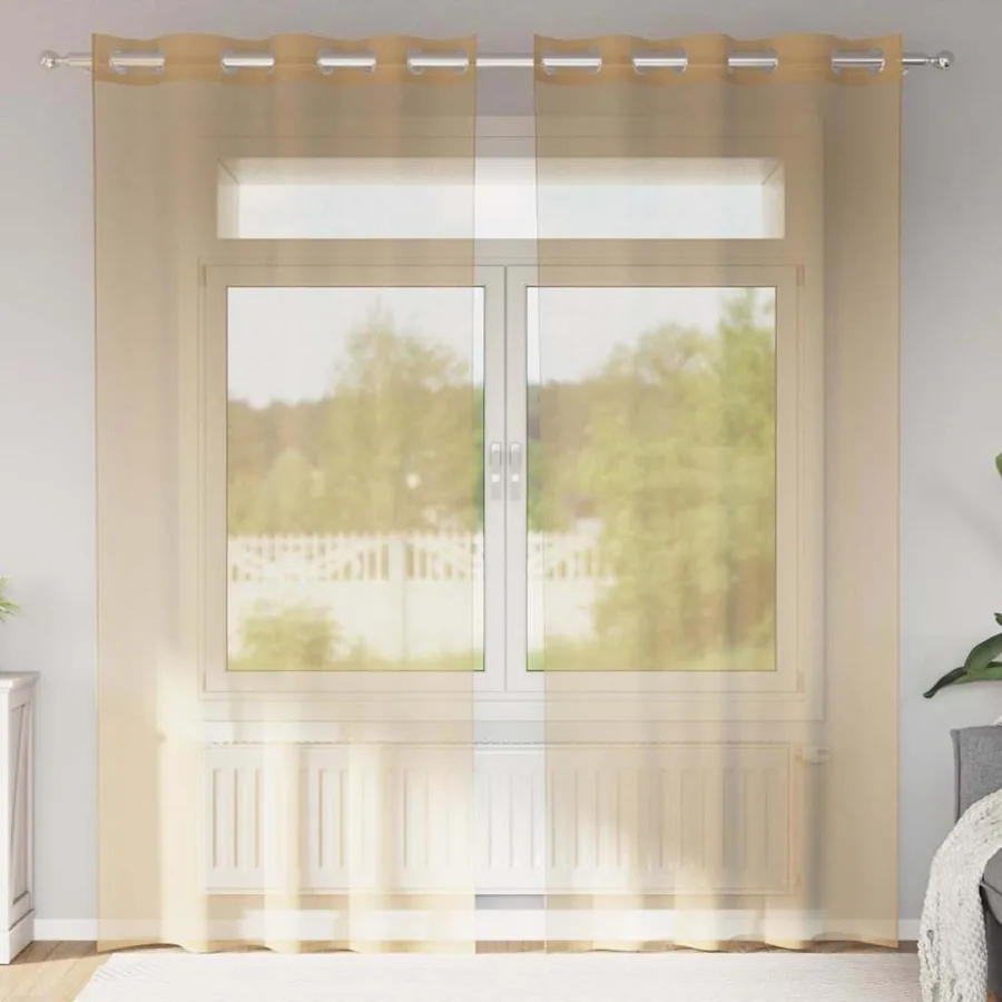 Rideaux en voile avec œillets 2 pcs sable