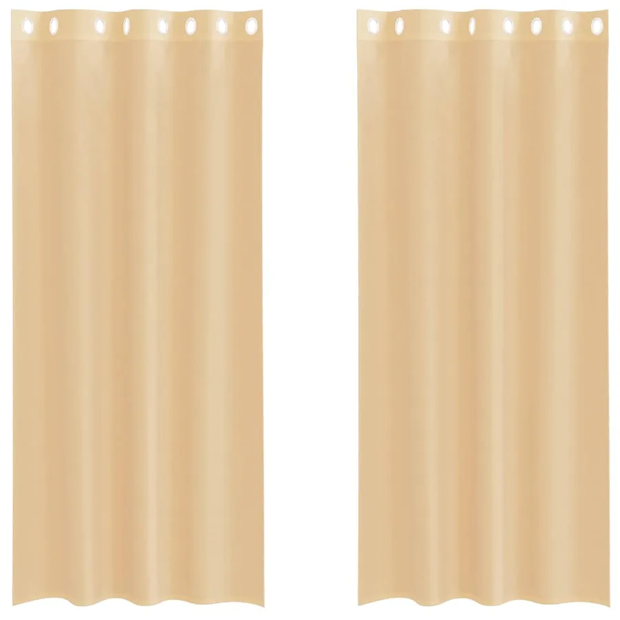 Rideaux en voile avec œillets 2 pcs sable - 2