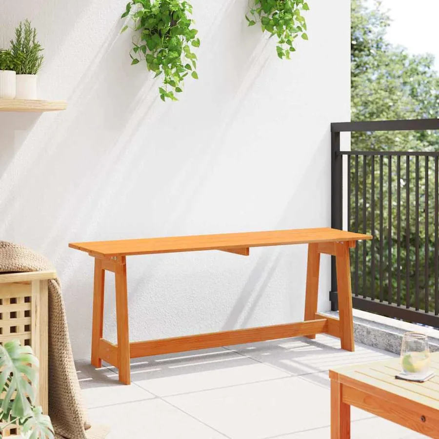 Banc extérieur Marron 119 x 37 x 47 cm Bois de pin massif - 3