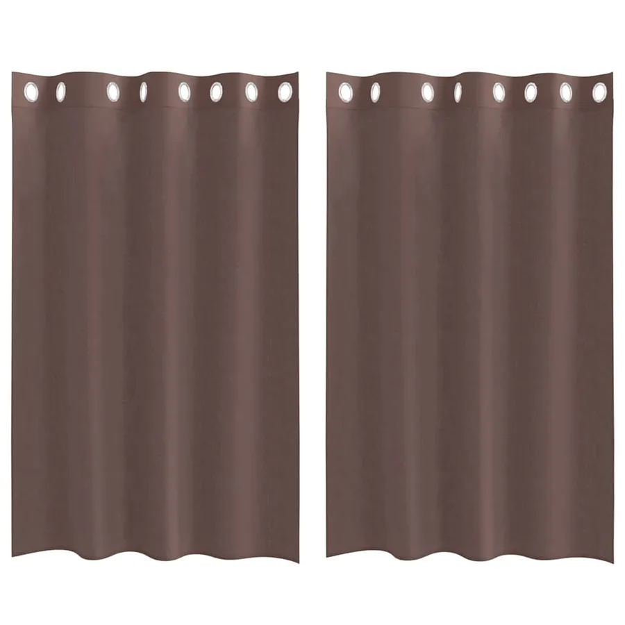 Rideaux en voile avec œillets 2 pcs marron 140x175 cm - 2