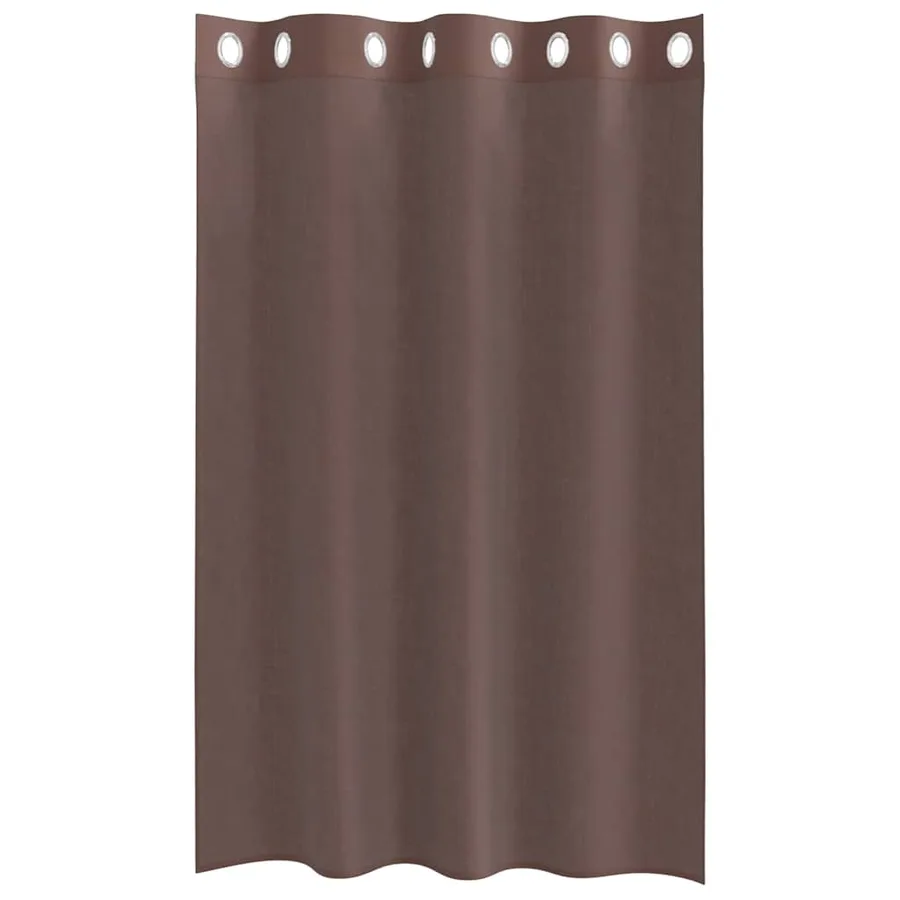 Rideaux en voile avec œillets 2 pcs marron 140x175 cm - 4