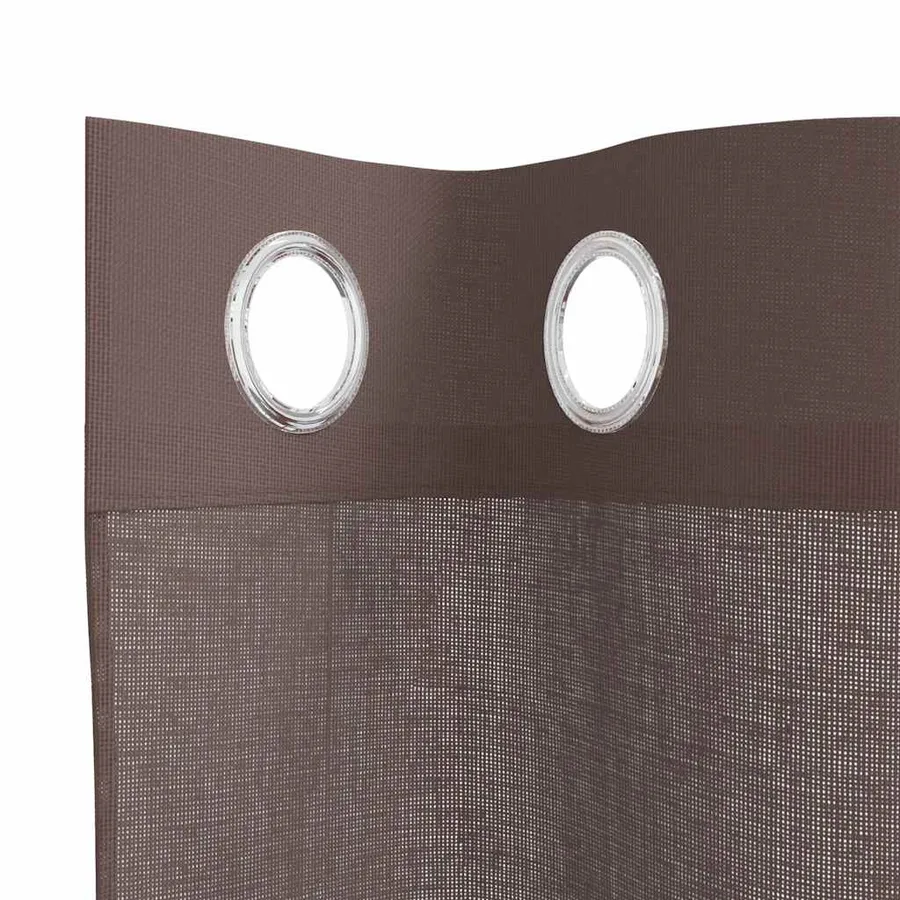 Rideaux en voile avec œillets 2 pcs marron 140x175 cm - 5