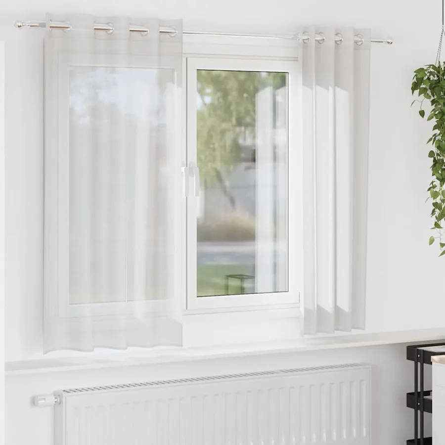 Rideaux en voile avec œillets 2 pcs blanc