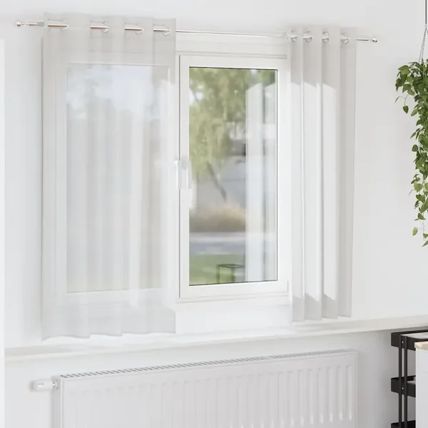 Rideaux en voile avec œillets 2 pcs blanc