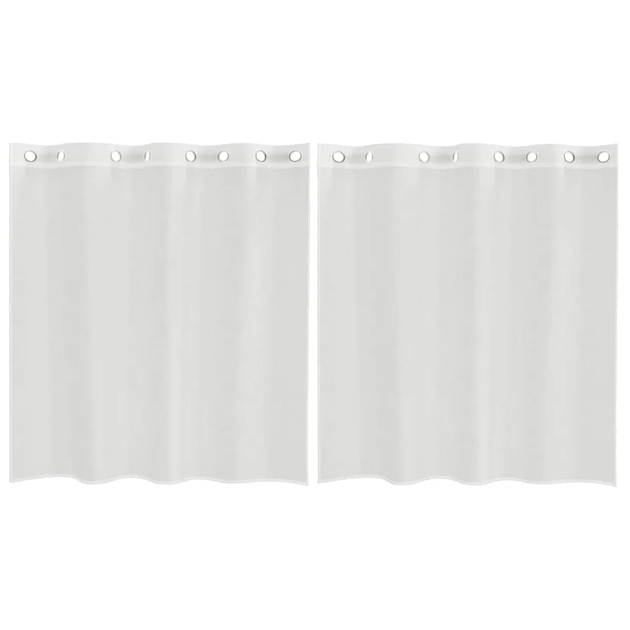 Rideaux en voile avec œillets 2 pcs blanc - 2