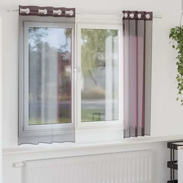 Rideaux en voile avec œillets 2 pcs violet 140x175 cm
